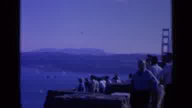 San Francisco California (1963): People Looking At Golden Gate Bridge On A Clear