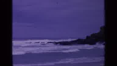 San Francisco California (1963): Waves Rush Towards Shore Rocks On Shoreline
