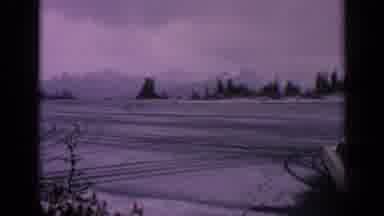 Washington USA (1963): Car On A Lot In The Middle Of A Snow Storm Near The
