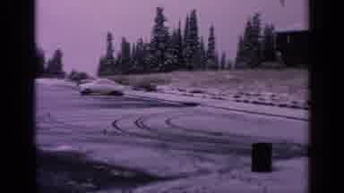 Washington USA (1963): A Parking Lot With A Parked Car Where You Can Also See Tire