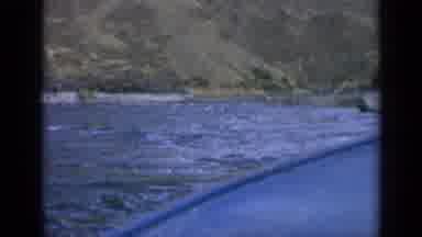 WASHINGTON USA-1963: Rolling River Canoe Upstream Bank Trees Mountain Current