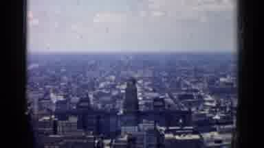 Chicago Illinois-1957: Aerial View of City Skyline from High Vantage Point