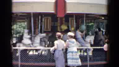 Chicago Illinois (1957): Fair Grounds Theme Park Mary Go Round Women Men Children