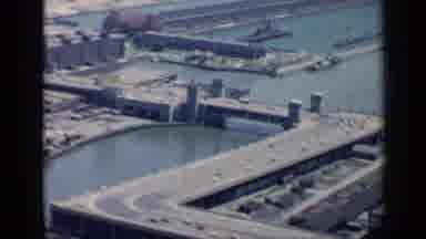 Chicago Illinois (1958): Overhead Camera Shot Of City With Visible Cars Driving On