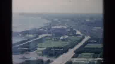 Chicago Illinois (1958): Airial View Of City Roads And Coastline