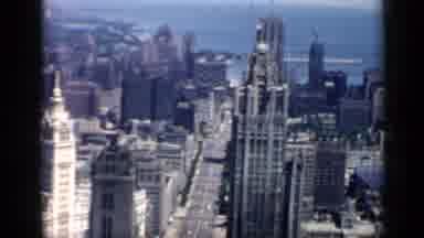 Chicago Illinois (1958): Flying Helicopter And Aerial View Of Downtown Chicago On