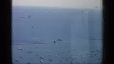 Chicago Illinois (1958): Aerial View Of Coastline With Boats And Buildings In