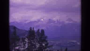 Colorado USA (1959): Old Film Still Shots Mountain With Snow Caps And Trees In The