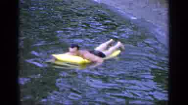 Greenwood Lake New York (1964): Another Man Swimming On A Styrofoam Board On The