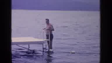 Greenwood Lake New York (1964): A Man Swimming In Lake Enjoying The Sun Outside