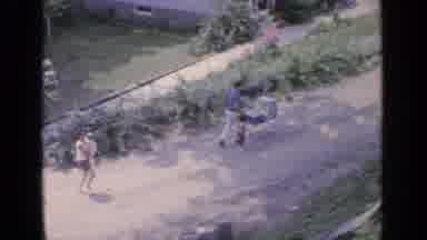 Greenwood Lake New York (1964): A Man Walks Down Dirt Road With Stroller While