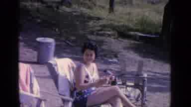 Greenwood Lake New York (1964): Woman Sitting On The Beach In Her Beach Chair