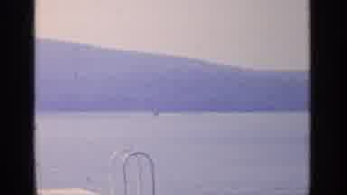 Greenwood Lake New York (1964): Boat Driving Through The Water With Mountains In
