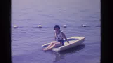 Greenwood Lake New York (1964): Women On Small Boat Floating Down The Ocean