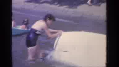 Greenwood Lake New York (1964): Funny Woman Flipping A Man Off Of A Small Raft In