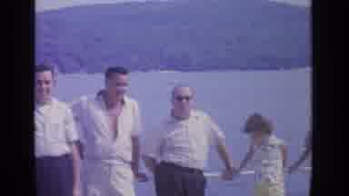 Greenwood Lake New York (1964): Family Gathering Along Dock On The Side Of The