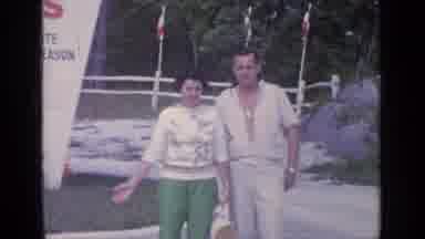 Greenwood Lake New York (1964): Sexy Women With Her White Shirt Smiley Husband