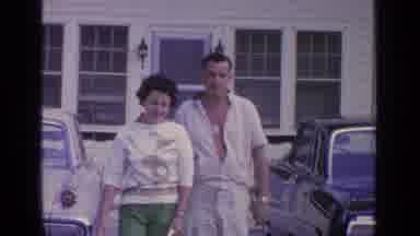 Greenwood Lake New York (1964): Man And Woman Walking Outside Now They're On The