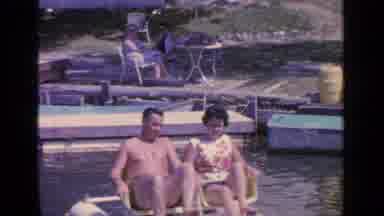 Greenwood Lake New York (1964): Couple Paddleboating On A Lake