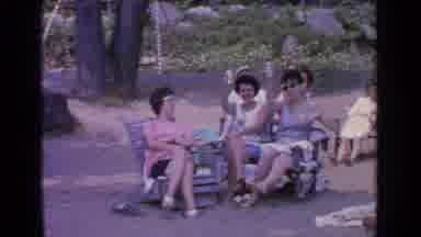 Greenwood Lake New York (1964): Man Playing With Child In Outdoor Swimming Area