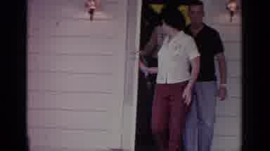 Greenwood Lake New York (1964): Family Walking Out Of House