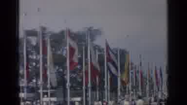 Flushing Meadows New York (1964): All Of The Flags Of The Nation In Front Of A