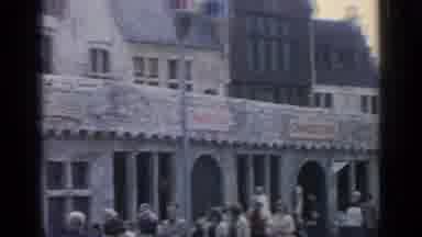 Flushing Meadows New York (1964): Crowds Walking Past Row Of Small Shops On A
