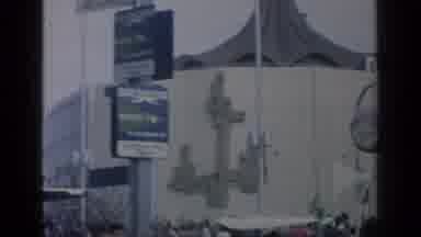 Flushing Meadows New York (1964): Old School Buildings And Shops With Decorations