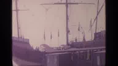 Flushing Meadows New York (1964): View Of A Period Ship Anchored In A Small Dock