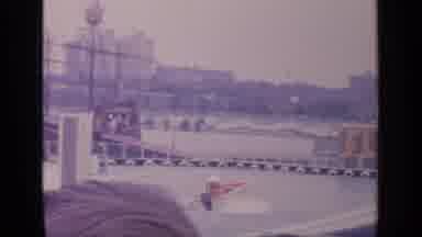 Flushing Meadows New York (1964): A Water Surfer Performs A Trick On A Ramp