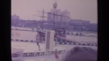 Flushing Meadows New York (1964): People Water Skiing While An Audience Watches