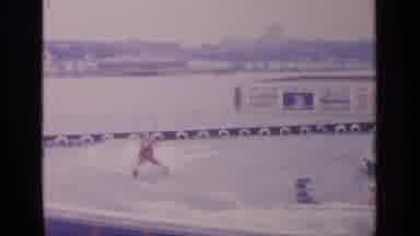 Flushing Meadows New York (1964): Man Holds On Tight While Water Skiing