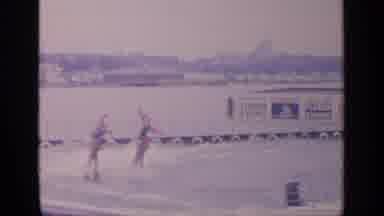 Flushing Meadows New York (1964): Two Couples Doing Tricks On Waterskis Being