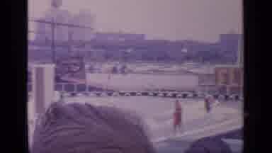 Flushing Meadows New York (1964): Stunt Waterskiers Wearing White Jump From Ramp