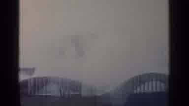 Flushing Meadows New York (1964): View Of Flying American Flag Near Waterfall On A