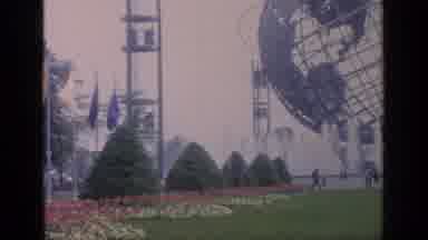 Flushing Meadows New York (1964): Flags Flying In The Wind Of A Beautiful Flowered