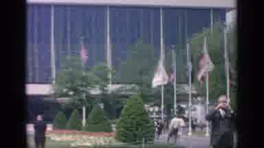 Flushing Meadows New York (1964): People Walking About Casually In Front Of There