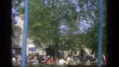 Flushing Meadows New York (1964): People Eating At Outdoor Food Court On A Sunny