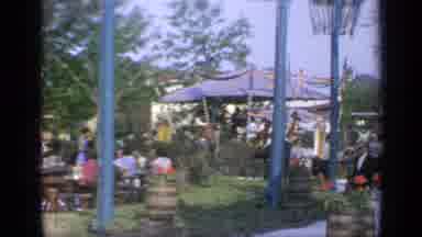 Flushing Meadows New York (1964): People Near Tents Outside Maybe At A Park Or