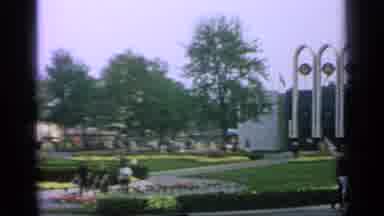 Flushing Meadows New York (1964): People Walk Around The Garden On A Lovely Spring