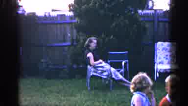 Long Island New York (1965): Three Adults And Two Children Outside On The Grass
