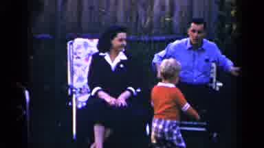 Long Island New York (1965): Happy Festive Gathering Meting Father Grandfather Hug