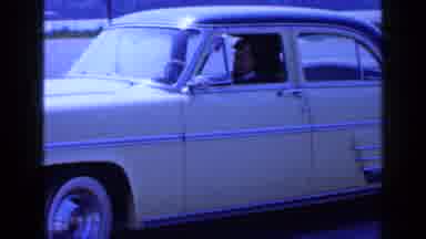 Long Island New York (1965): A Young Lady In A Vintage Yellow Thunderbird Car In