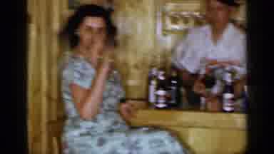 Long Island New York (1965): Old Footage Of Two Women Drinking In A German Themed