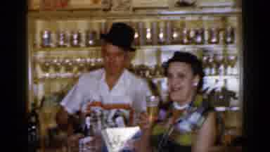 Long Island New York (1965): Person Sitting At Bar Holding Glass Of Beer Up For A