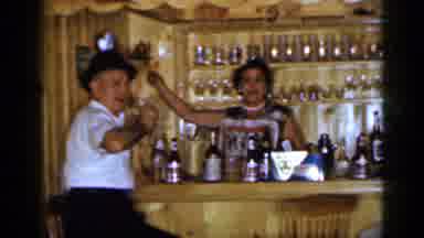 Long Island New York (1965): Little Bar In Wooden House With Two Men And A Woman