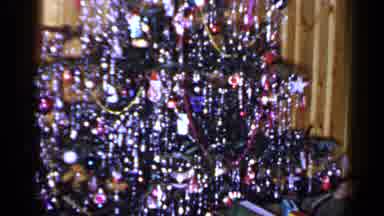 Long Island New York (1965): Christmas Tree With Tinsel And Toy Train
