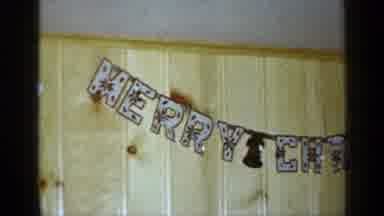 Long Island New York (1965): Merry Christmas Decorations Hung Up On Wall
