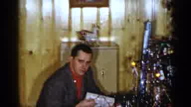 Long Island New York (1965): Posing Near Christmas Tree