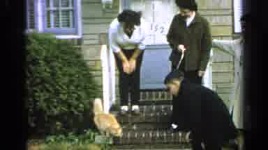Long Island New York (1965): Woman Wearing White Sweater Stands In Front Of Stone